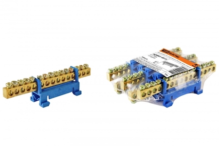 TDM ELECTRIC SQ0801-0015 Шина "N" нулевая с изолятором на DIN-рейку 6x9мм стойка мал. 15 групп TDM